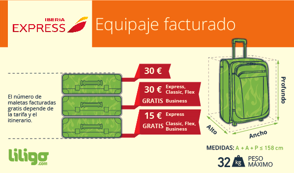 Equipaje en Iberia Express: peso, dimensiones, precios y recargos - El  Magazine del Viajero
